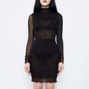 NWOT MARY WYATT GEMINI HIGH NECK MESH DRESS